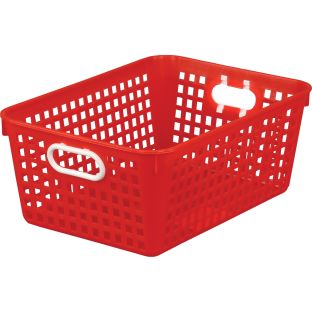 Really Good Stuff® Large Plastic Desktop Storage Baskets, 13¼" by 10" by 5½" Single Basket – Available in 7 DifferentColors – Great For Your Home Storage or Classroom Needs