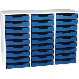 Really Good Stuff® White 27-Slot Mail Center With Trays - Single Color - 1 mail center, 27 trays