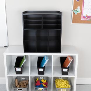 6-Slot Mail And Supplies Center With 6 Cubbies