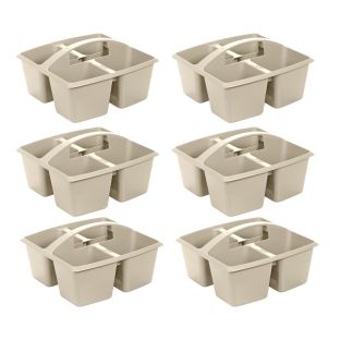 Really Good Stuff® Four Equal Compartment Caddies – Tan-6 Pack