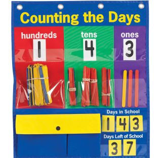 Really Good Stuff® Counting The Days Pocket Chart™ - 1 pocket chart, 285 pieces