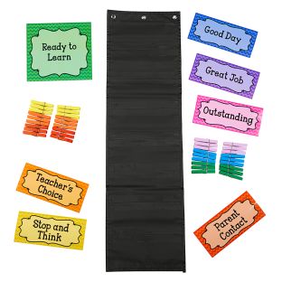 Really Good Stuff® Classroom Behavior EZ-Tuck Clip 'N' Track Pocket Chart® - 1 pocket chart kit