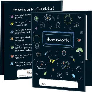 Chalkboard Motif Homework Folders - 12 folders