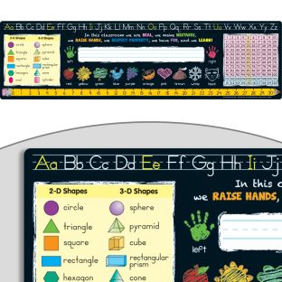 Chalkboard-Style Grades K-2 Self-Adhesive Deluxe Plastic Desktop Helpers™ - Set Of 24