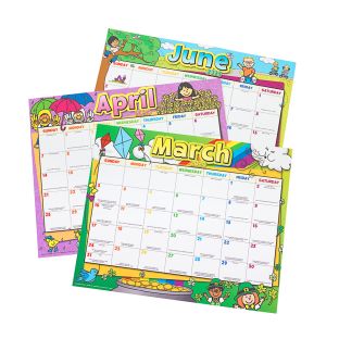 Really Good Stuff® Monthly Calendar Pages and Stickers 2023-2024 Double Sided Primary