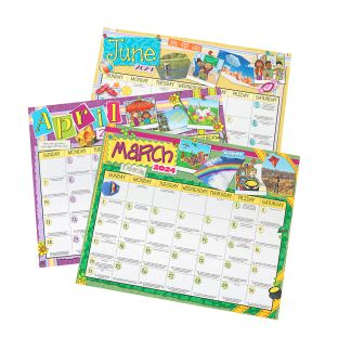 Really Good Stuff® Monthly Calendar Pages and Stickers 2023-2024 Double Sided Intermediate