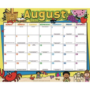 Really Good Stuff® Monthly Calendar Pages 2024-2025 – Primary